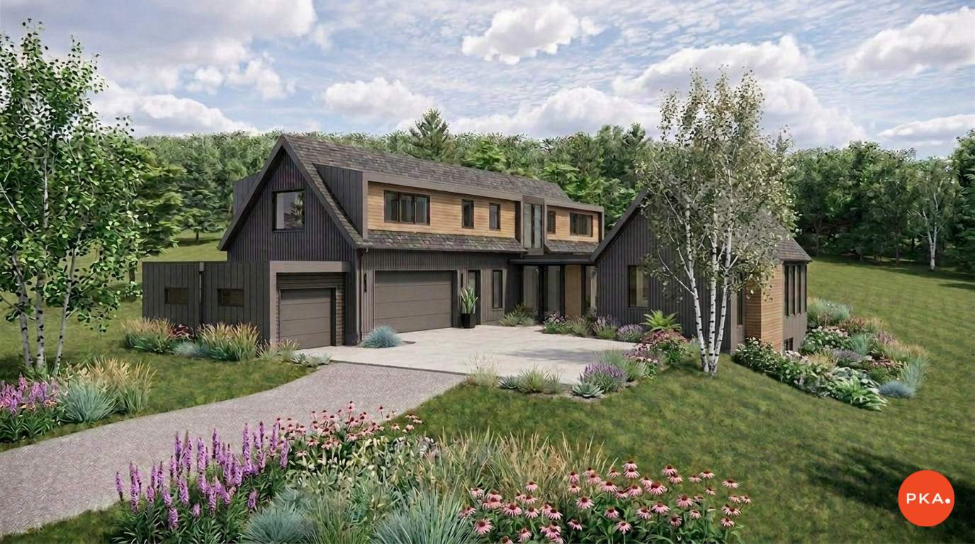 The Birchwood — custom home by MN Living Co. in Rochester, MN: exterior rendering