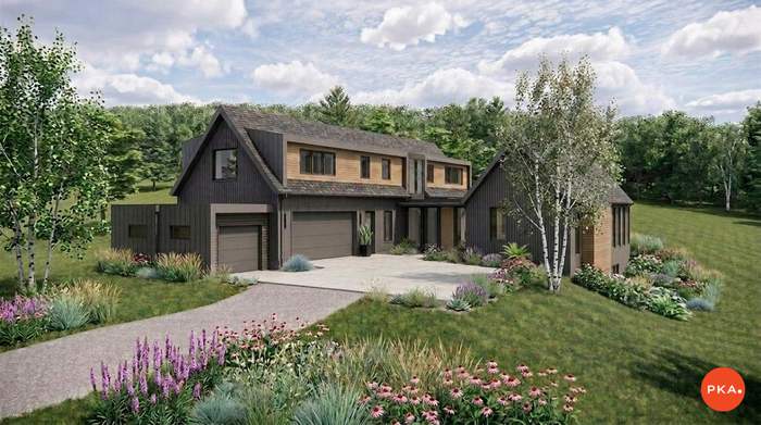 The Birchwood — custom home: exterior rendering