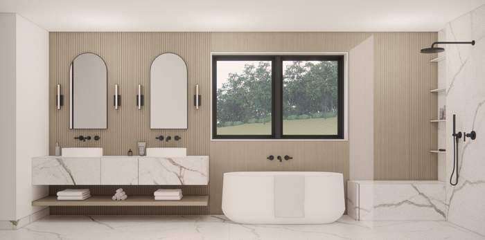 The Birchwood — Primary bath rendering