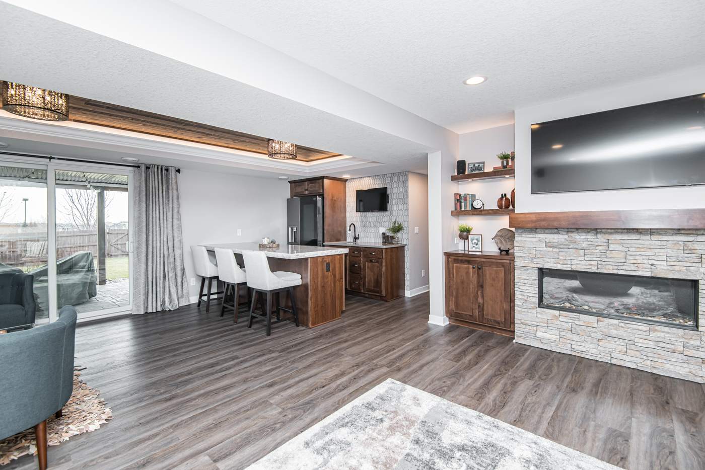 The Prosper — finished basement by MN Living Co. in Rochester, MN: bar and lounge