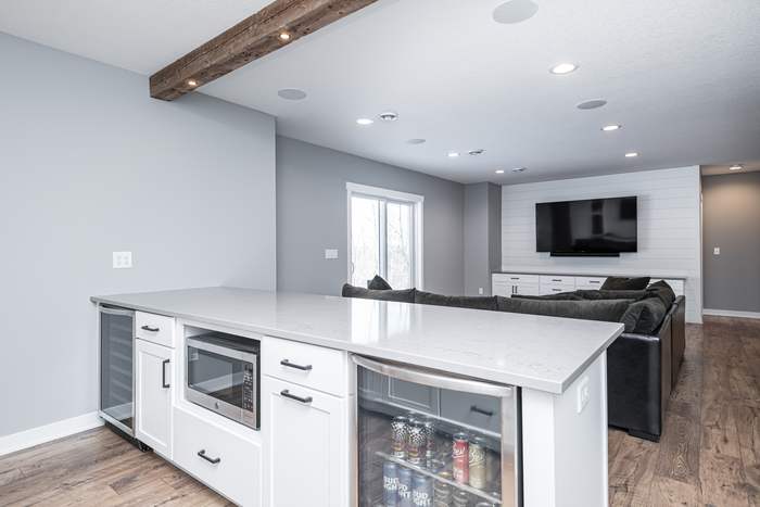 The Quarry Hill — finished basement: bar peninsula