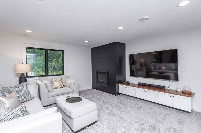 The Silver Lake — finished basement: family room